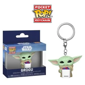 Funko POP Keychain (llavero) : Mandalorian & Grogu S2- Grogu con palomitas de maíz